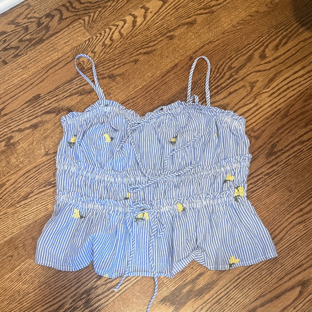 Blue and Yellow Striped Women's Camisole